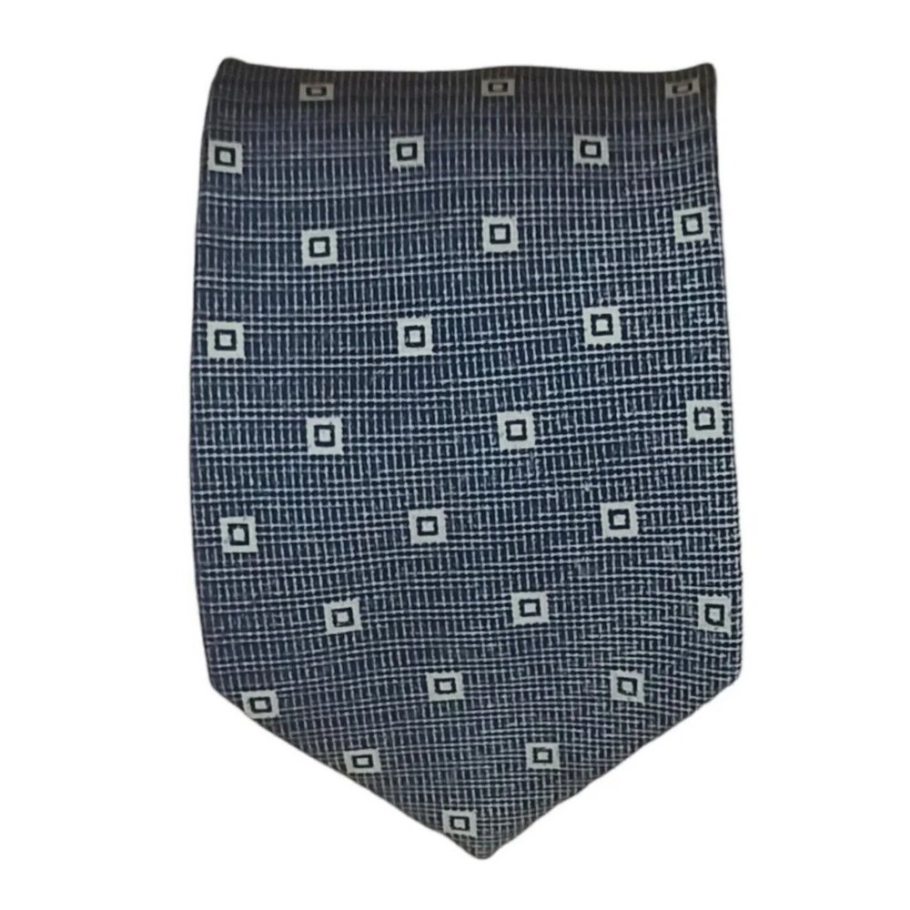 BALDESSARINI HUGO BOSS Gray Geometric Silk Tie ITALY 61"/ 3.7" EC - Picture 1 of 10